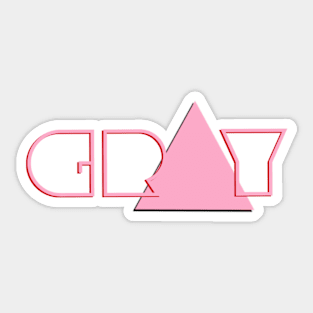 Gray - Pink Triangle Sticker